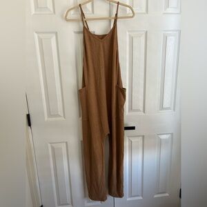 Camel Colored Sleeveless Jumpsuit